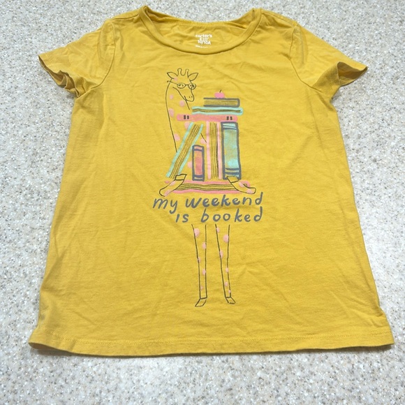Carter's Other - Carters size 10 my weekend is booked giraffe short sleeve shirt 100% cotton